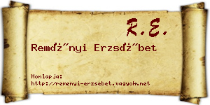 Reményi Erzsébet névjegykártya